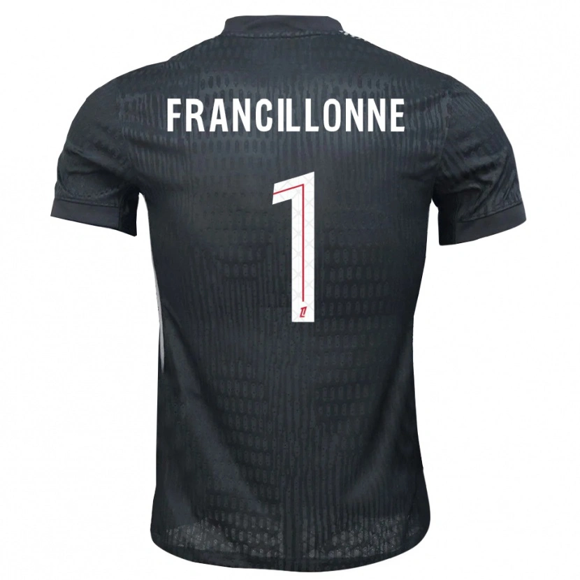 Danxen Uomo Bryan Francillonne #1 Maglia Gara Portiere Grigio Scuro Nero 2025/26 Maglietta