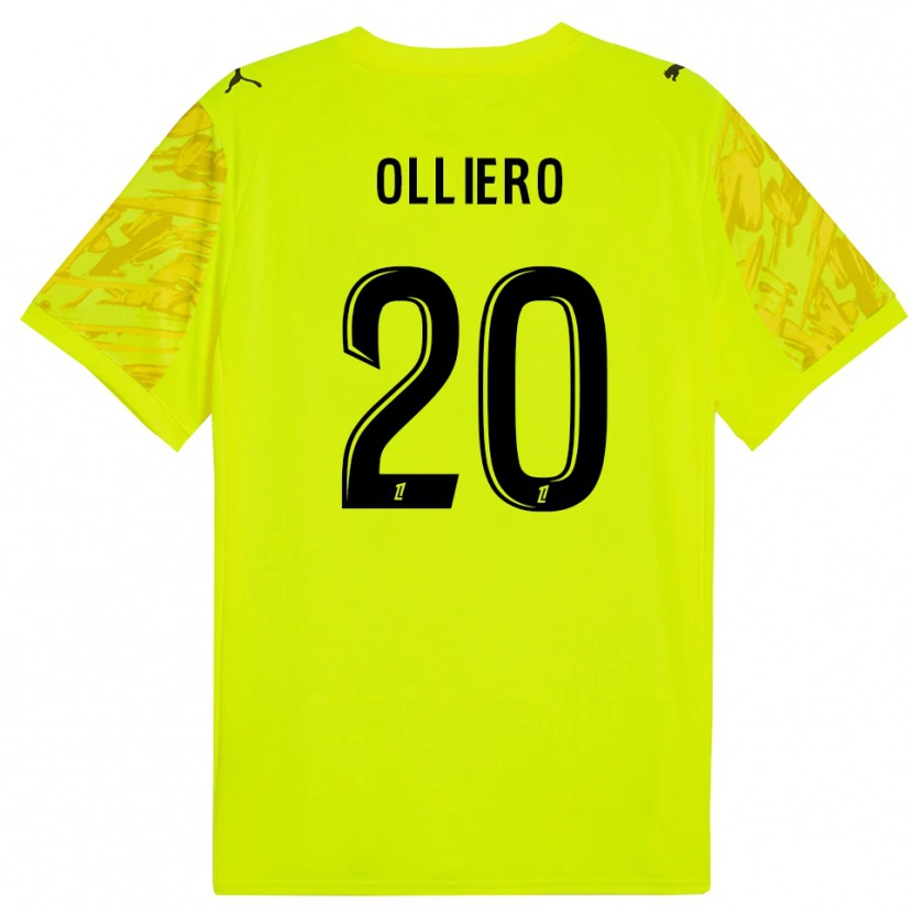 Danxen Uomo Alexandre Olliero #20 Maglia Gara Portiere Verde Fluorescente Giallo 2025/26 Maglietta