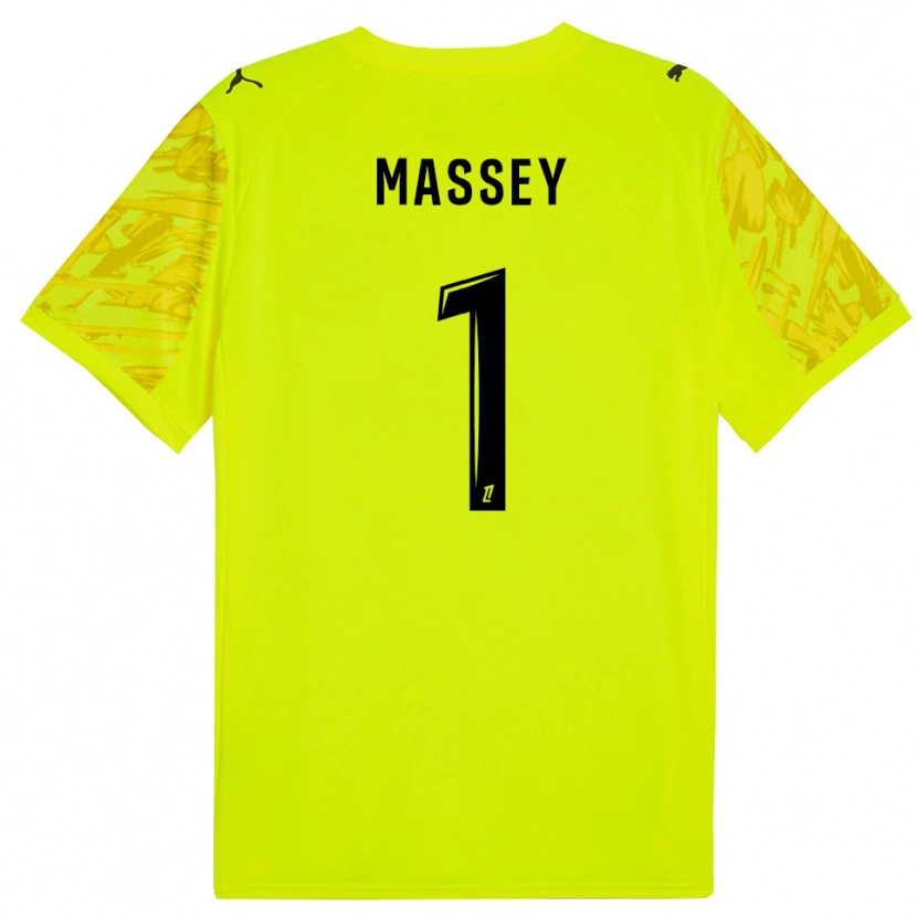 Danxen Uomo Kayza Massey #1 Maglia Gara Portiere Verde Fluorescente Giallo 2025/26 Maglietta