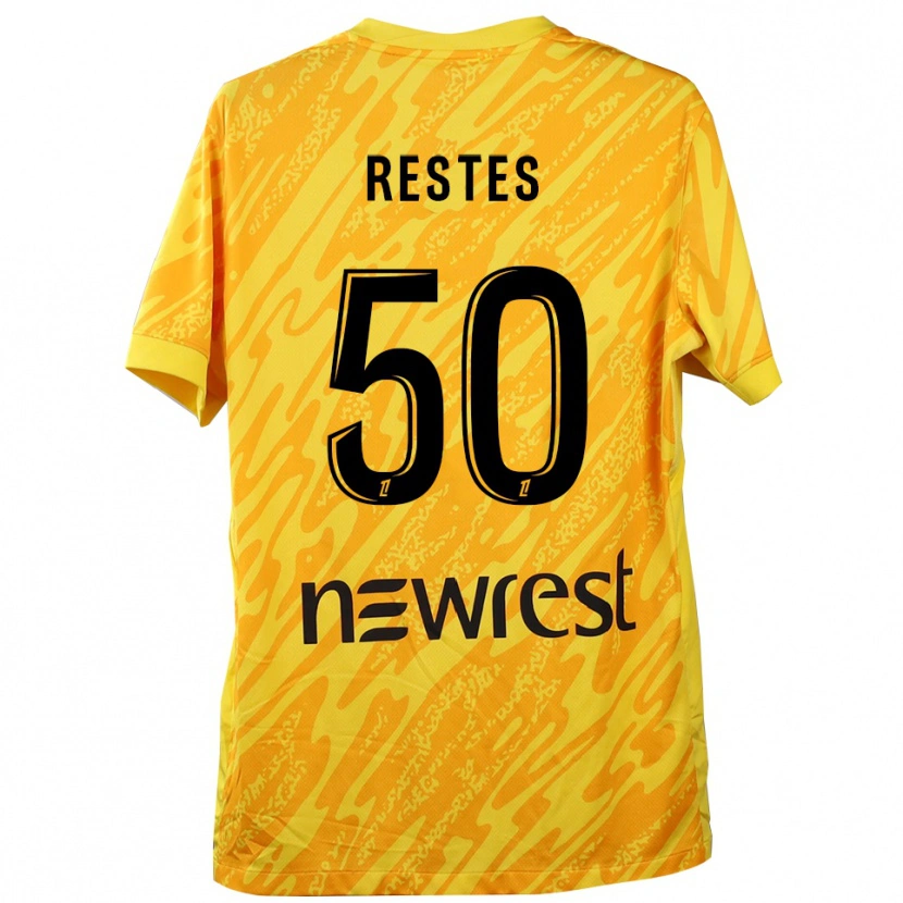 Danxen Uomo Guillaume Restes #50 Maglia Gara Portiere Giallo Nero 2025/26 Maglietta