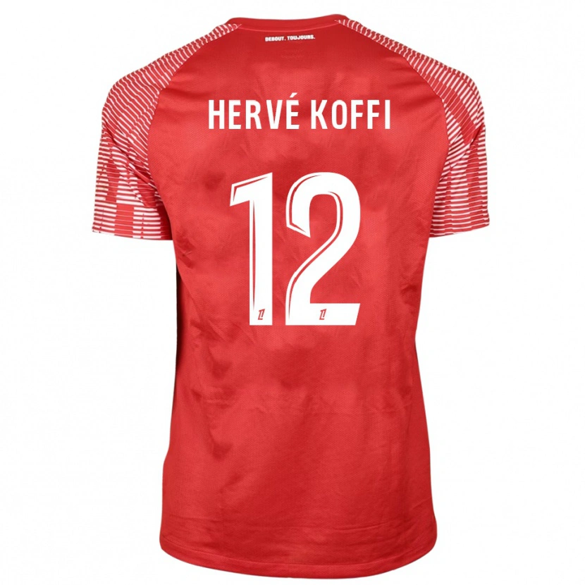 Danxen Uomo Hervé Koffi #12 Maglia Gara Portiere Rosso Bianco 2025/26 Maglietta