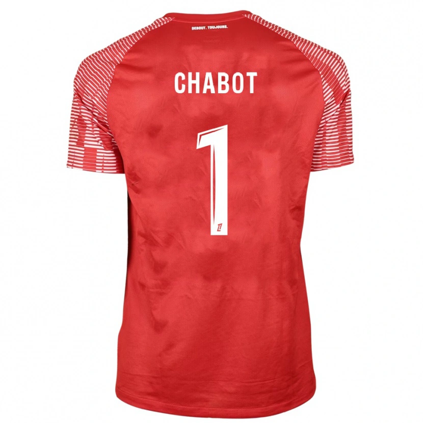 Danxen Uomo Max-Edgar Chabot #1 Maglia Gara Portiere Rosso Bianco 2025/26 Maglietta
