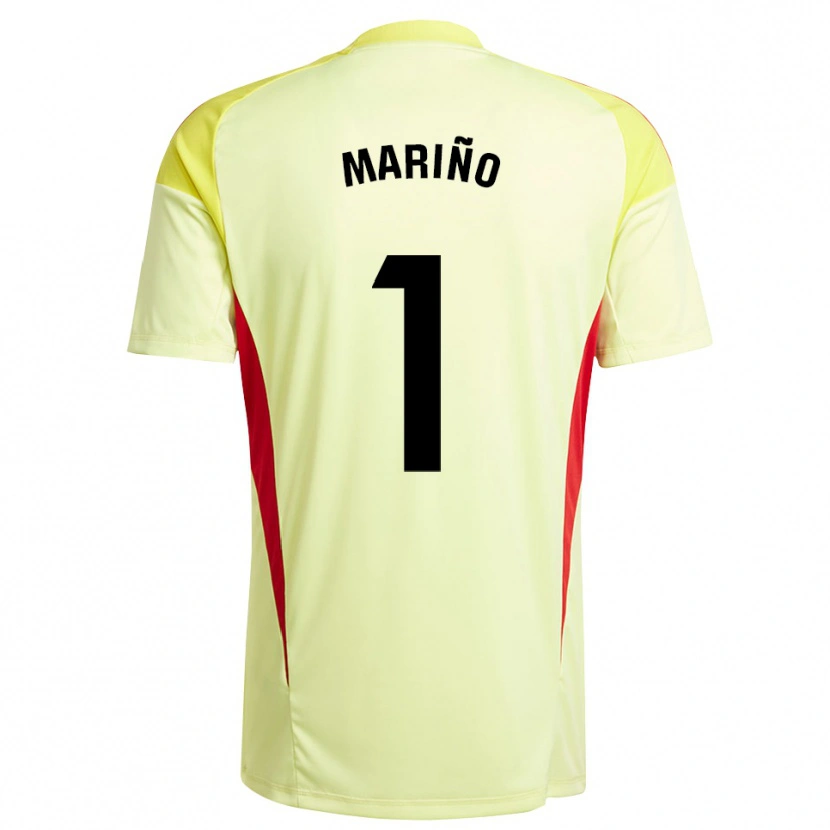 Danxen Uomo Diego Mariño #1 Maglia Gara Portiere Giallo Chiaro Rosso 2025/26 Maglietta