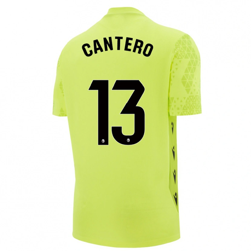 Danxen Uomo Ander Cantero #13 Maglia Gara Portiere Verde Giallo Nero 2025/26 Maglietta