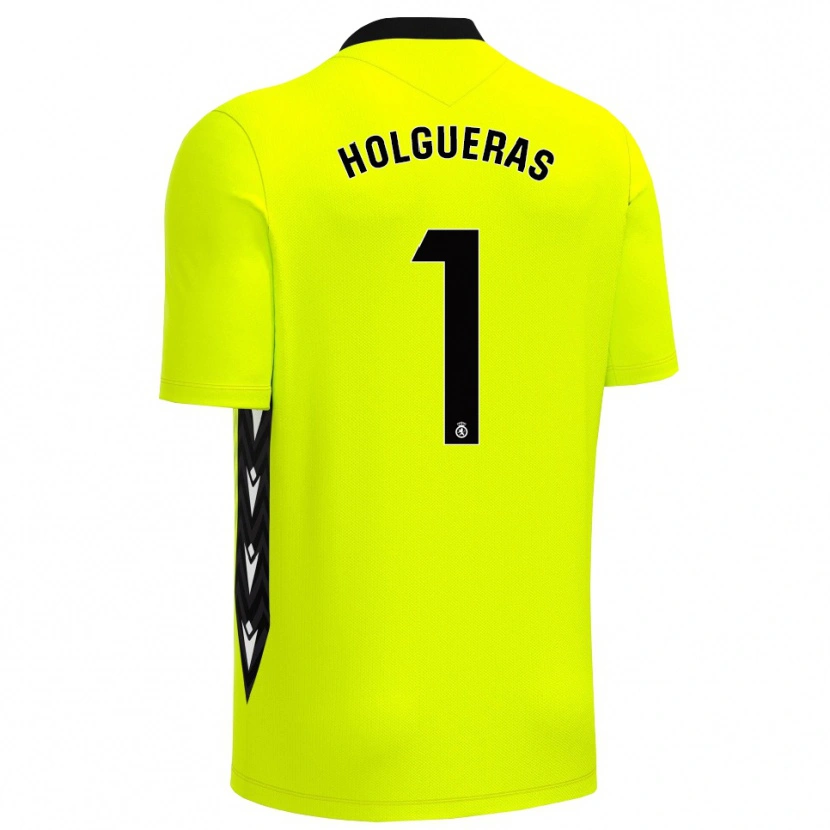 Danxen Uomo Javi Holgueras #1 Maglia Gara Portiere Verde Giallo Nero 2025/26 Maglietta