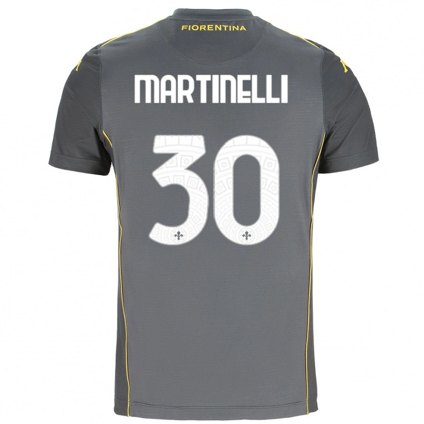Danxen Uomo Tommaso Martinelli #30 Maglia Gara Portiere Grigio Scuro Giallo 2025/26 Maglietta