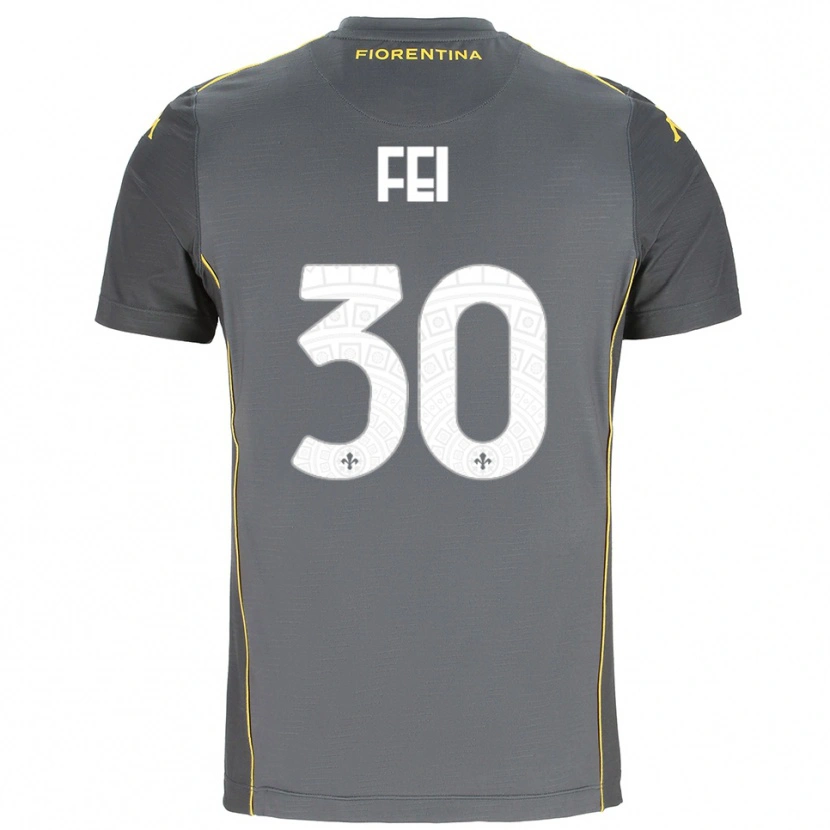 Danxen Uomo Gianmaria Fei #30 Maglia Gara Portiere Grigio Scuro Giallo 2025/26 Maglietta