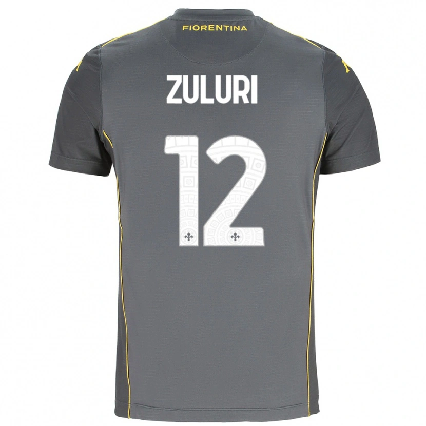 Danxen Uomo Athena Zuluri #12 Maglia Gara Portiere Grigio Scuro Giallo 2025/26 Maglietta