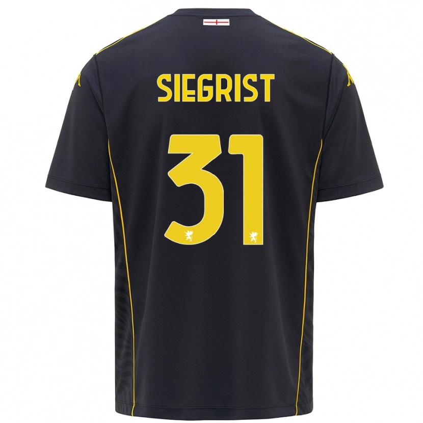 Danxen Uomo Benjamin Siegrist #31 Maglia Gara Portiere Nero Giallo 2025/26 Maglietta