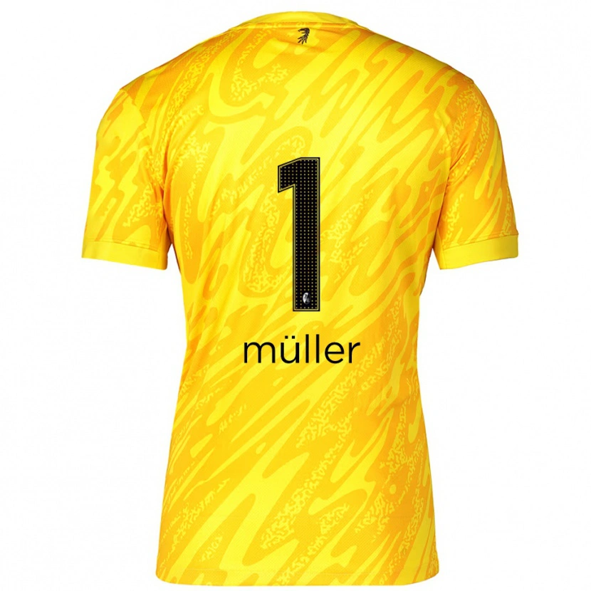 Danxen Uomo Philipp Müller #1 Maglia Gara Portiere Giallo Nero 2025/26 Maglietta