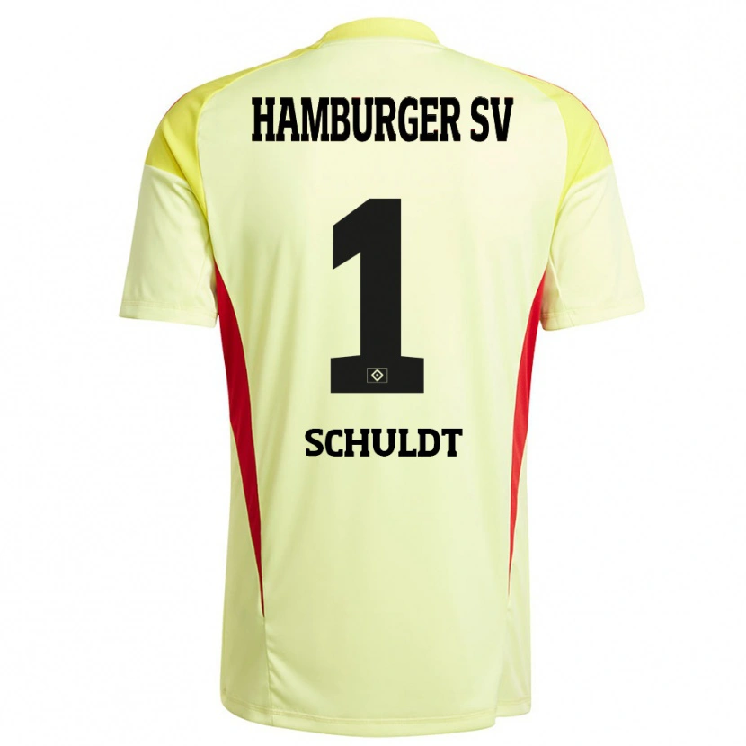 Danxen Uomo Inga Schuldt #1 Maglia Gara Portiere Giallo Nero Rosso 2025/26 Maglietta