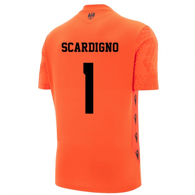 Danxen Uomo Nicholas Scardigno #1 Maglia Gara Portiere Arancio Scuro Nero 2025/26 Maglietta