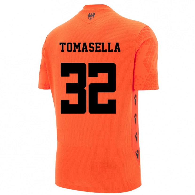 Danxen Uomo Mattia Tomasella #32 Maglia Gara Portiere Arancio Scuro Nero 2025/26 Maglietta