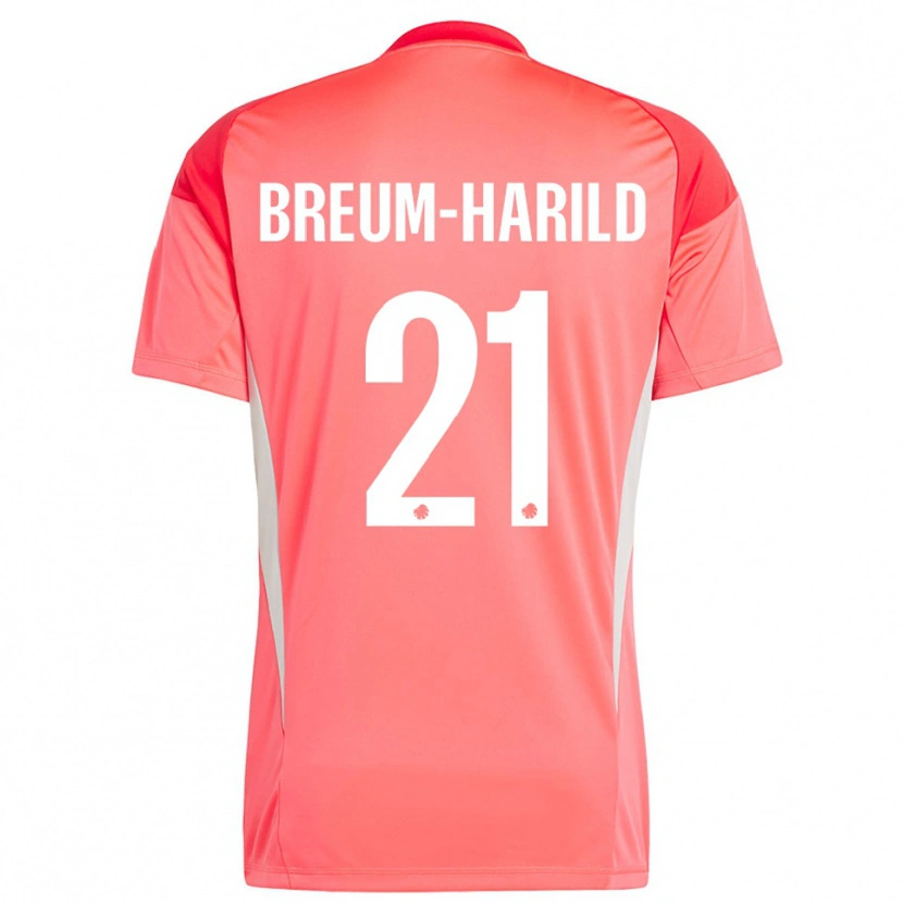Danxen Uomo Tobias Breum-Harild #21 Maglia Gara Portiere Bianco Rosso 2025/26 Maglietta
