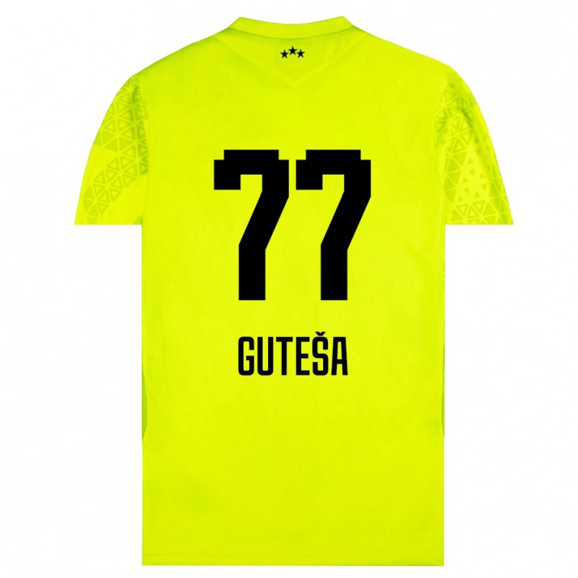 Danxen Uomo Ivan Guteša #77 Maglia Gara Portiere Verde Giallo Nero 2025/26 Maglietta