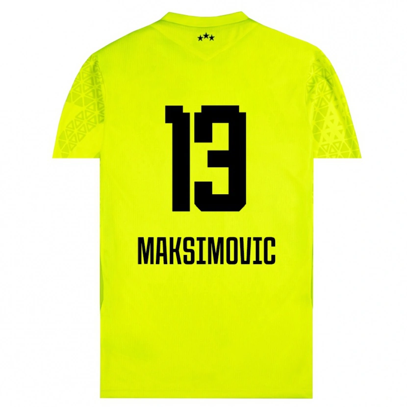 Danxen Uomo Filip Maksimovic #13 Maglia Gara Portiere Verde Giallo Nero 2025/26 Maglietta