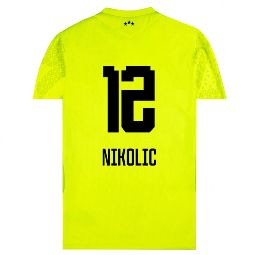 Danxen Uomo Uros Nikolic #12 Maglia Gara Portiere Verde Giallo Nero 2025/26 Maglietta