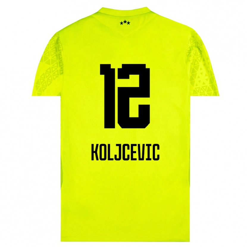 Danxen Uomo Danilo Koljcevic #12 Maglia Gara Portiere Verde Giallo Nero 2025/26 Maglietta