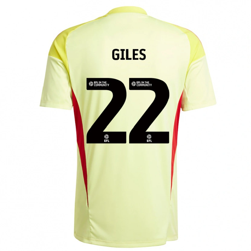 Danxen Uomo Olivia Giles #22 Maglia Gara Portiere Giallo Chiaro 2025/26 Maglietta
