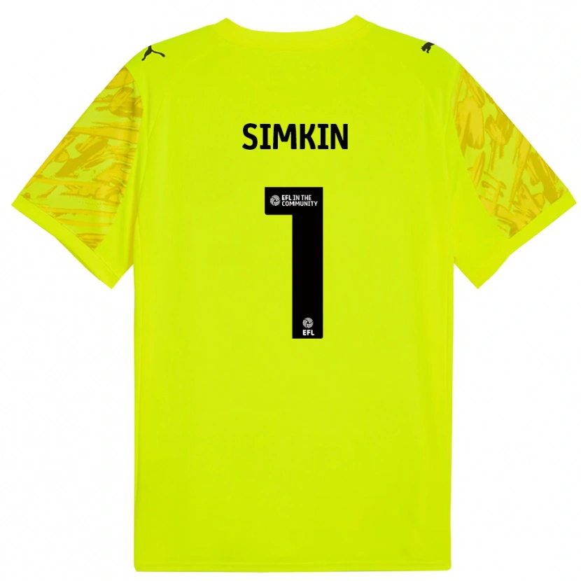 Danxen Uomo Tommy Simkin #1 Maglia Gara Portiere Verde Fluorescente 2025/26 Maglietta