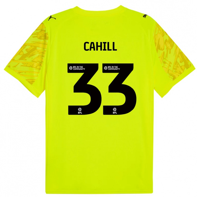 Danxen Uomo Killian Cahill #33 Maglia Gara Portiere Verde Fluorescente 2025/26 Maglietta