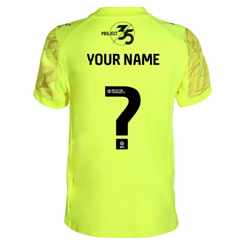 Danxen Uomo Plymouth Argyle Maglia Gara Portiere Nero Verde Fluorescente 2025/26 Maglietta