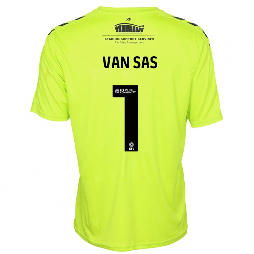 Danxen Uomo Mikki van Sas #1 Maglia Gara Portiere Verde Fluorescente 2025/26 Maglietta