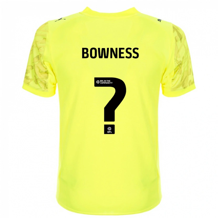 Danxen Uomo Faye Bowness #0 Maglia Gara Portiere Nero Giallo 2025/26 Maglietta