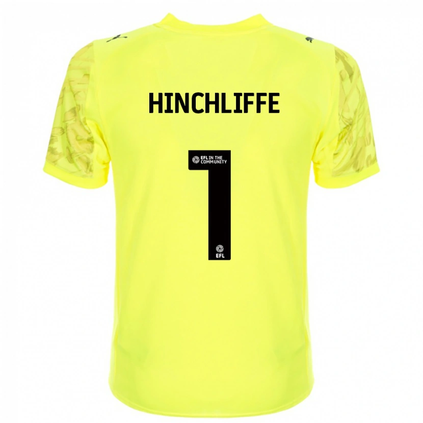 Danxen Uomo Ben Hinchliffe #1 Maglia Gara Portiere Nero Giallo 2025/26 Maglietta