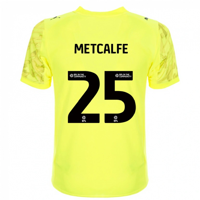 Danxen Uomo Max Metcalfe #25 Maglia Gara Portiere Nero Giallo 2025/26 Maglietta