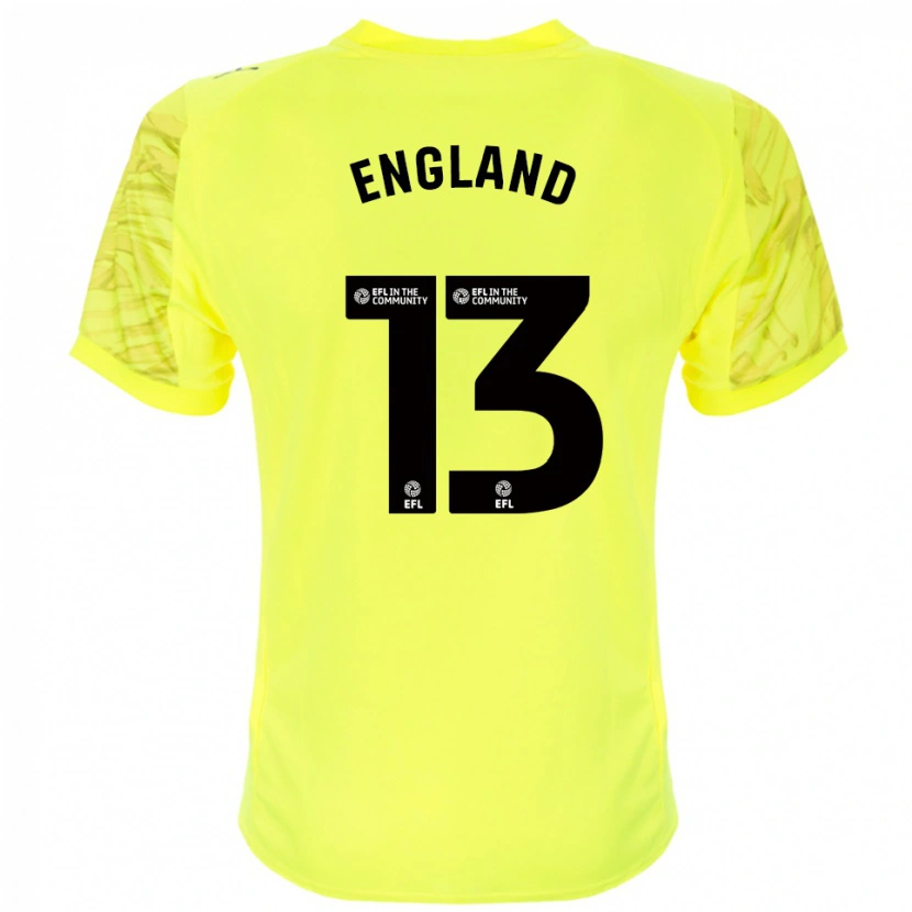 Danxen Uomo Kurtis England #13 Maglia Gara Portiere Nero Giallo 2025/26 Maglietta