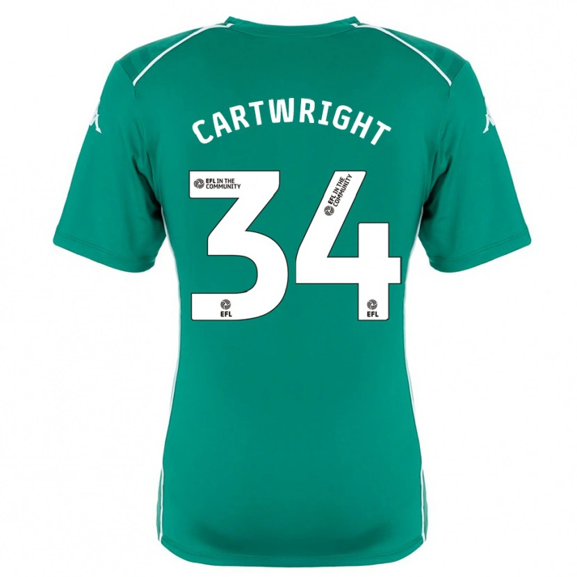 Danxen Uomo Harvey Cartwright #34 Maglia Gara Portiere Verde Bianco 2025/26 Maglietta