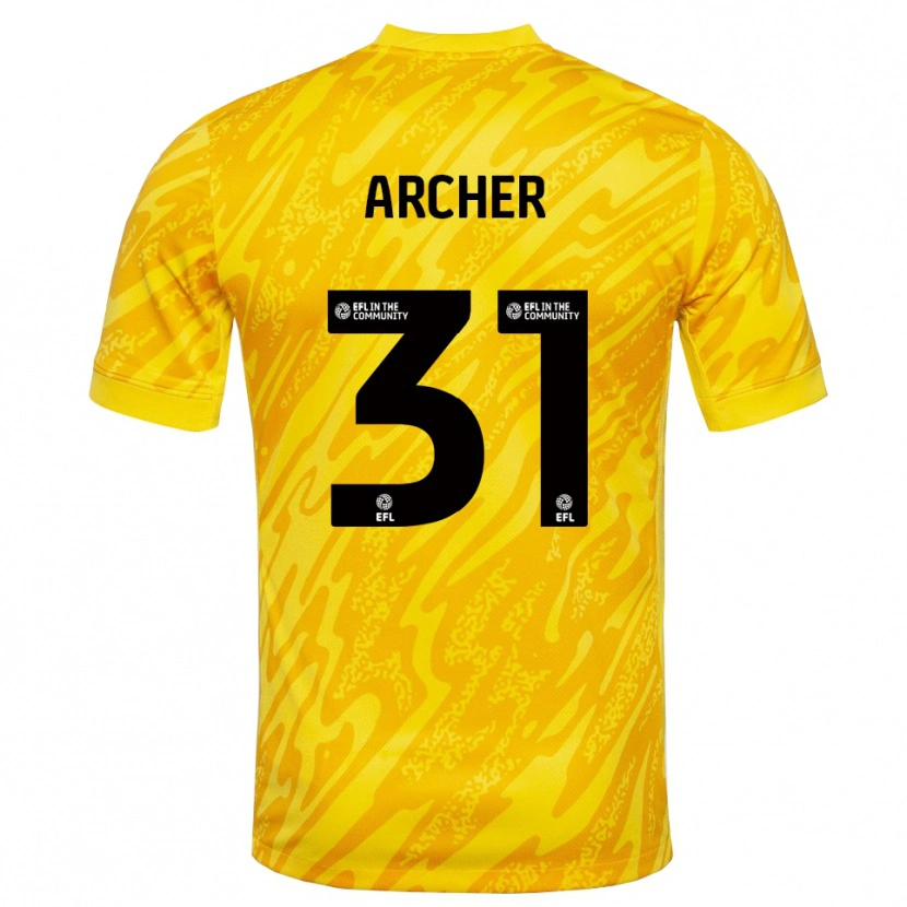 Danxen Uomo Jordan Archer #31 Maglia Gara Portiere Nero Giallo 2025/26 Maglietta