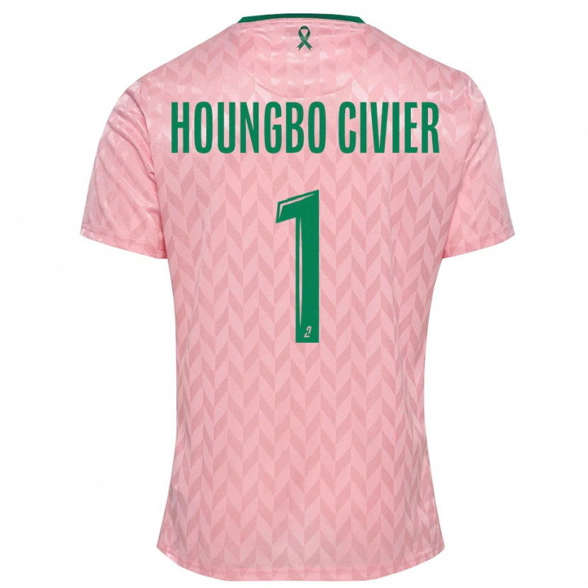 Danxen Uomo Matéo Houngbo Civier #1 Maglia Gara Portiere Verde Rosa 2025/26 Maglietta