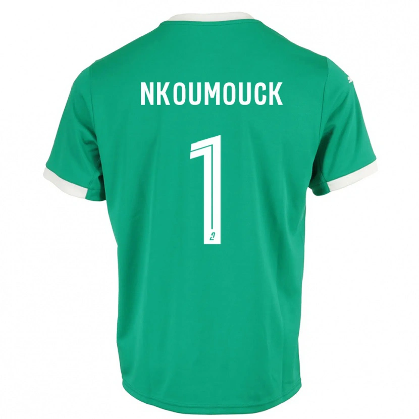 Danxen Uomo Marc-Anthony Nkoumouck #1 Maglia Gara Portiere Verde Bianco 2025/26 Maglietta