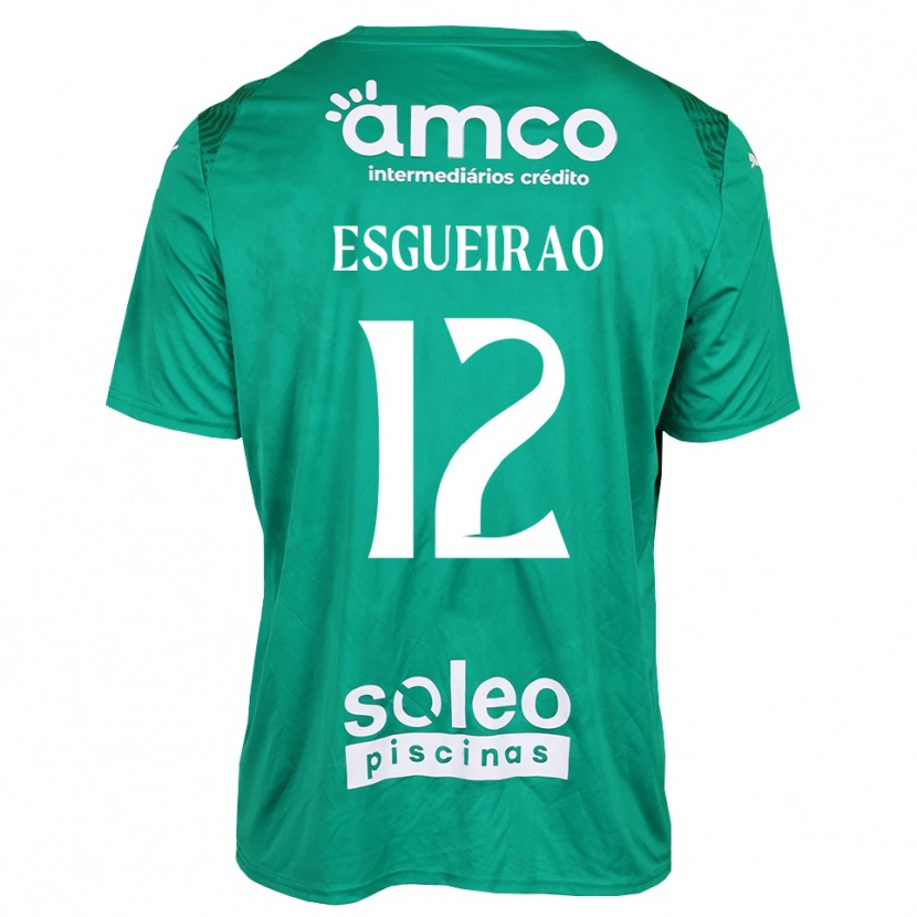 Danxen Uomo Íris Esgueirão #12 Maglia Gara Portiere Verde Bianco 2025/26 Maglietta
