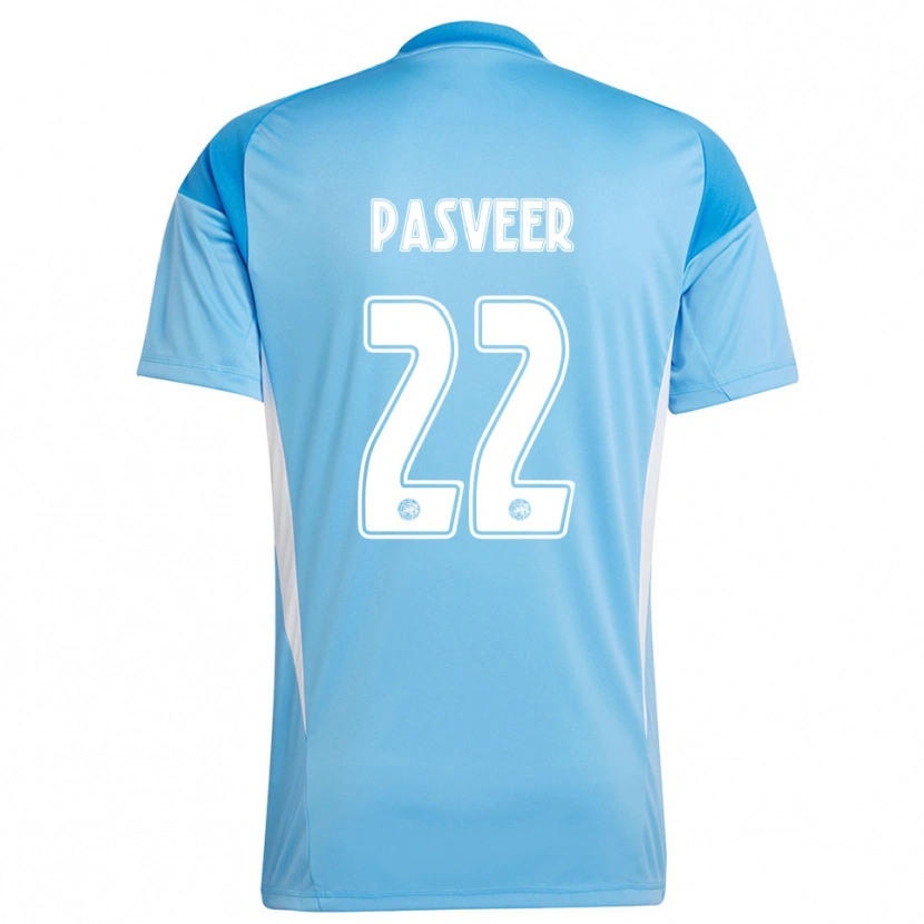 Danxen Uomo Remko Pasveer #22 Maglia Gara Portiere Blu Chiaro Bianco 2025/26 Maglietta