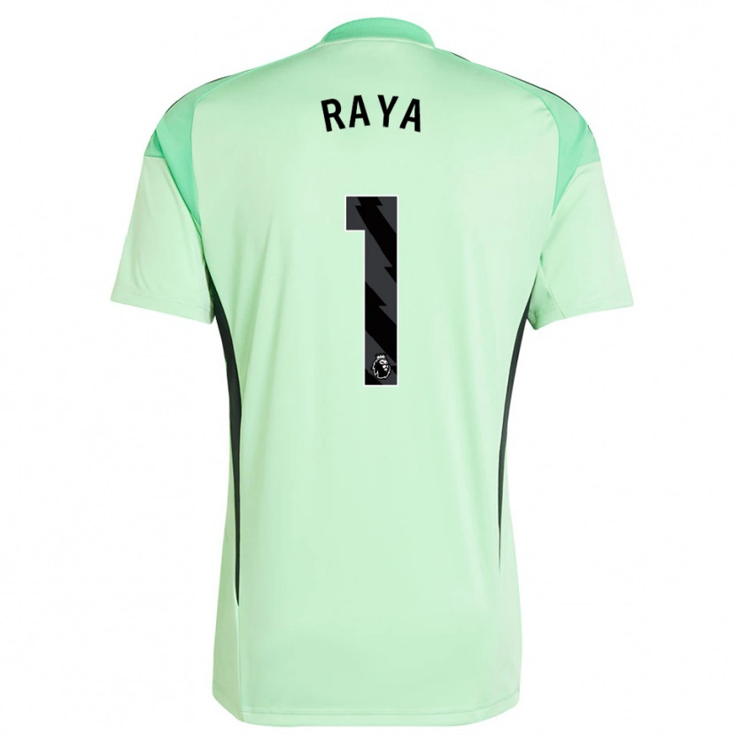 Danxen Uomo David Raya #1 Maglia Gara Portiere Verde Chiaro Nero 2025/26 Maglietta