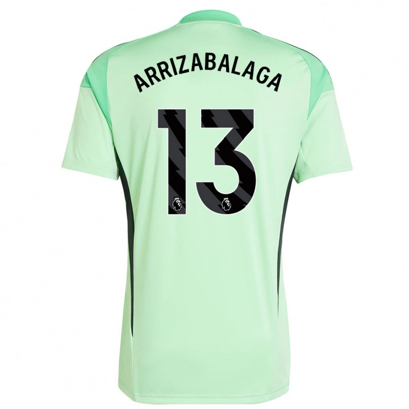Danxen Uomo Kepa Arrizabalaga #13 Maglia Gara Portiere Verde Chiaro Nero 2025/26 Maglietta