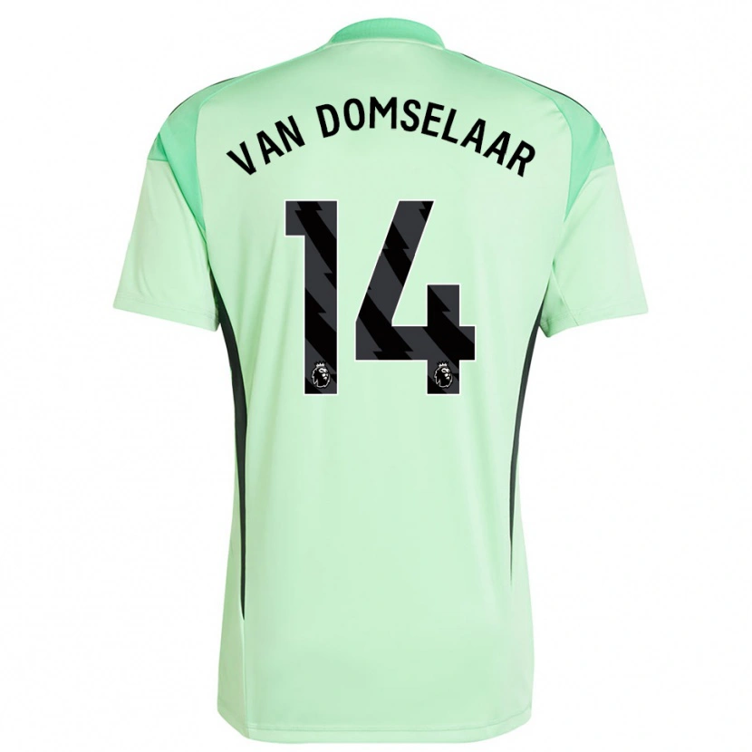 Danxen Uomo Daphne Van Domselaar #14 Maglia Gara Portiere Verde Chiaro Nero 2025/26 Maglietta