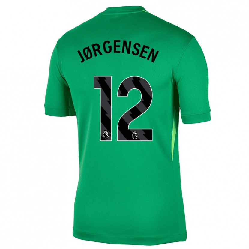 Danxen Uomo Filip Jørgensen #12 Maglia Gara Portiere Verde Nero 2025/26 Maglietta