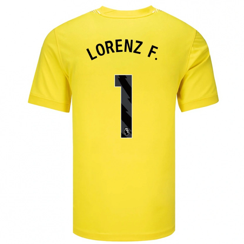 Danxen Uomo Lorenz Ferdinand #1 Maglia Gara Portiere Giallo Nero 2025/26 Maglietta