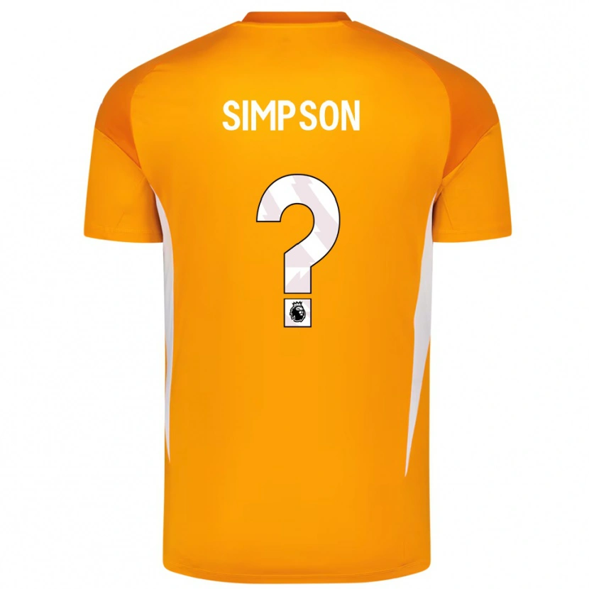 Danxen Uomo Carrie Simpson #0 Maglia Gara Portiere Arancio Bianco 2025/26 Maglietta
