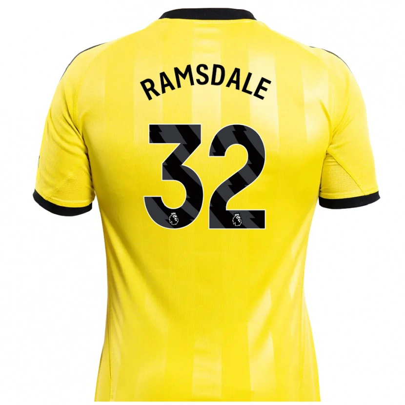 Danxen Uomo Aaron Ramsdale #32 Maglia Gara Portiere Giallo Nero 2025/26 Maglietta