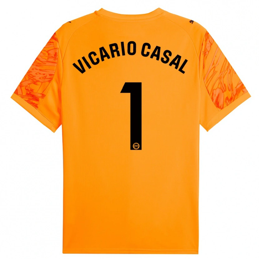 Danxen Uomo Jimena Vicario Casal #1 Maglia Gara Portiere Arancione Nero 2025/26 Maglietta