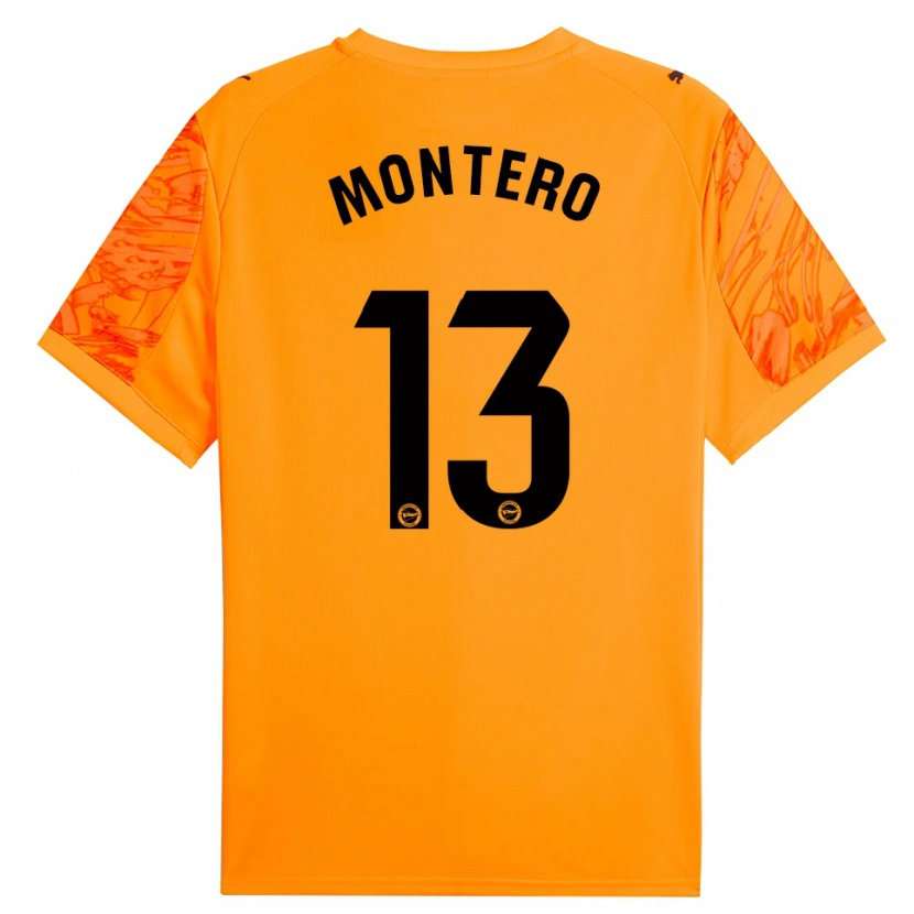 Danxen Uomo Rubén Montero #13 Maglia Gara Portiere Arancione Nero 2025/26 Maglietta