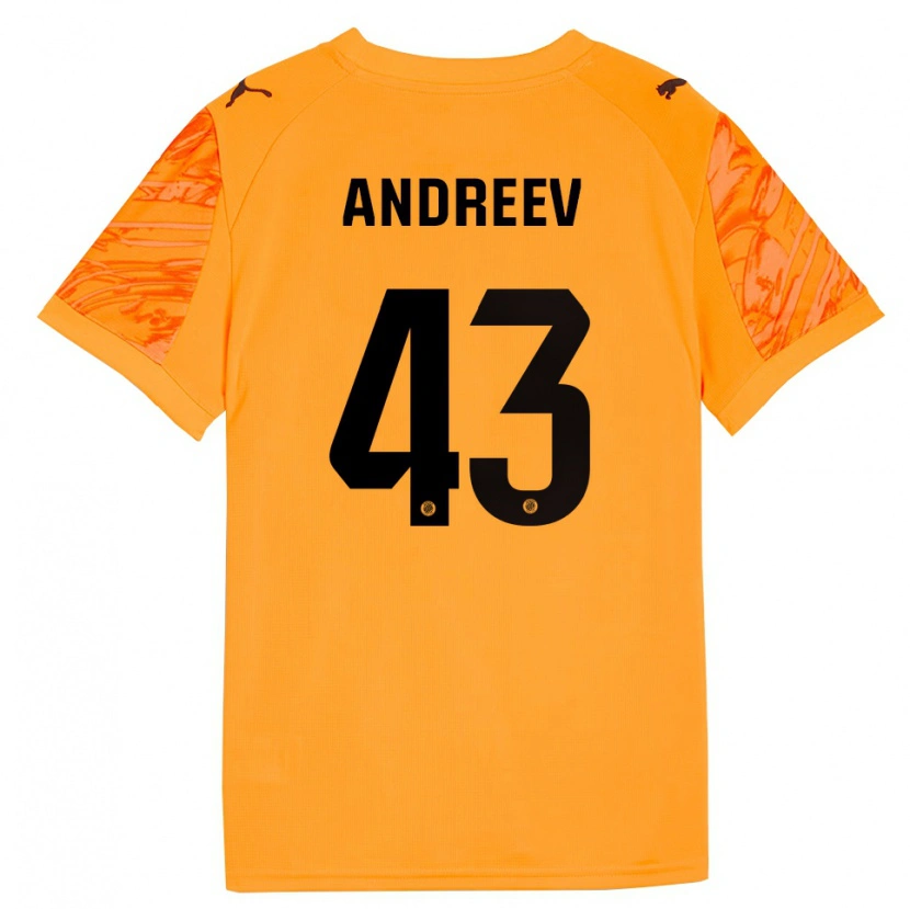 Danxen Uomo Aleksandar Andreev #43 Maglia Gara Portiere Arancione Nero 2025/26 Maglietta