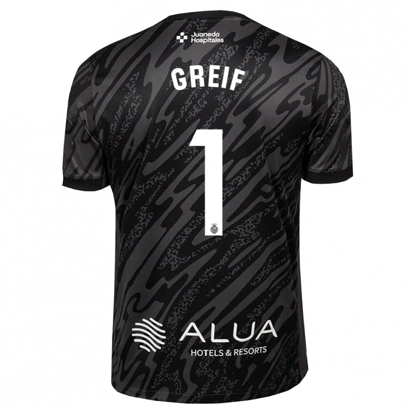Danxen Uomo Dominik Greif #1 Maglia Gara Portiere Grigio Scuro Nero 2025/26 Maglietta