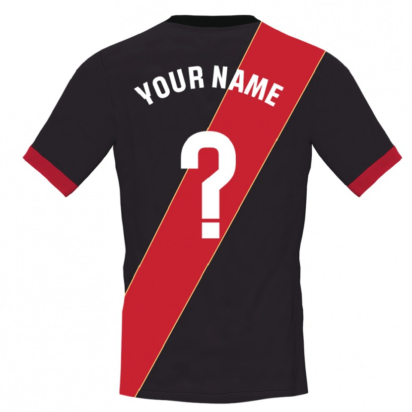Danxen Uomo Rayo Vallecano Maglia Gara Portiere Nero Rosso 2025/26 Maglietta