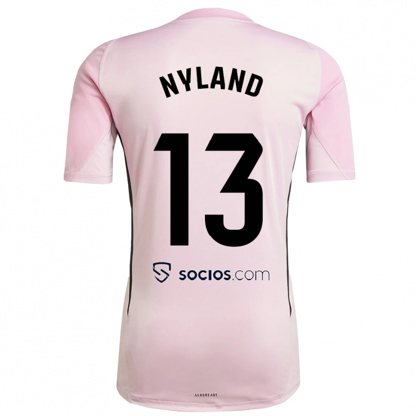 Danxen Uomo Ørjan Nyland #13 Maglia Gara Portiere Rosa Nero 2025/26 Maglietta